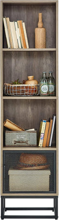 Narrow Wood 4-Tier Bookshelf R516