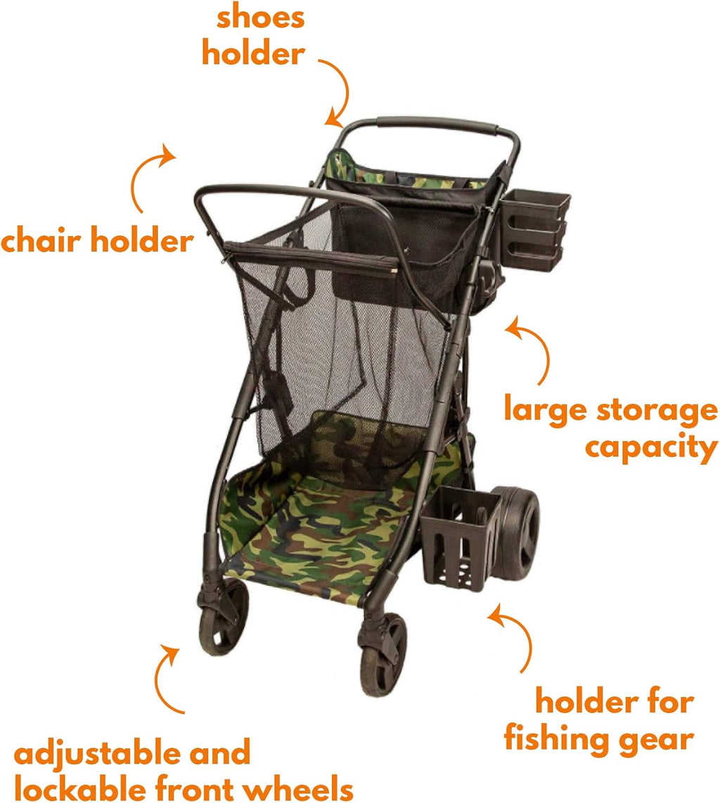 Compact Collapsible Fishing Cart with Oversized Wheels R9599