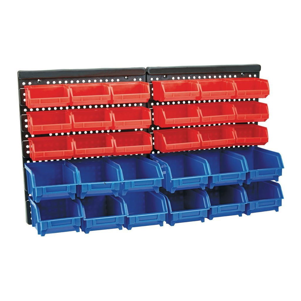 30-Bin Wall-Mount Parts Rack N607