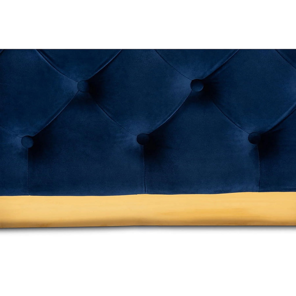 Royal Blue Velvet Square Cocktail Ottoman F77013