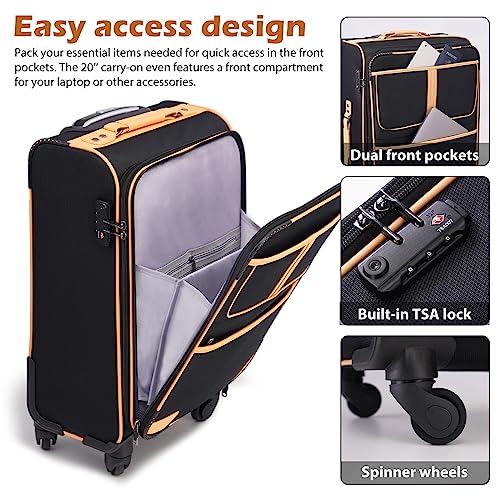 4 Piece Set Expandable Spinner Softshell Luggage W4252
