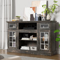 Dark Oak Tall TV Stand with Glass Door X13395