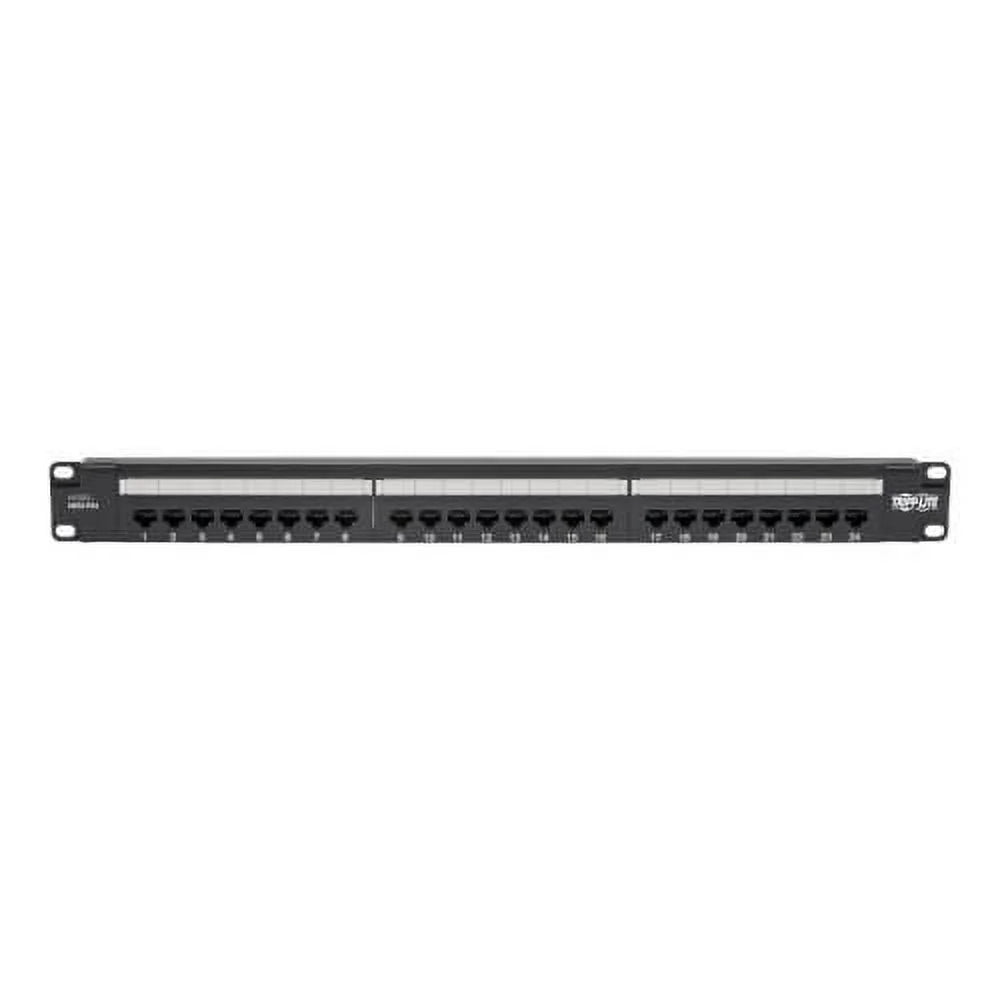 Cat6 24-Port PoE+ Patch Panel, RJ45 Ethernet, 1U Rackmount, Black J488155