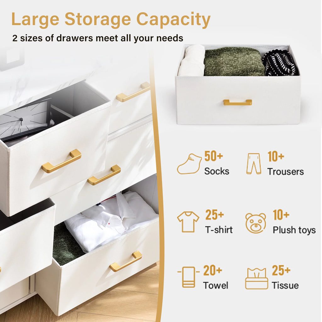 7 Drawer Fabric Dresser B152