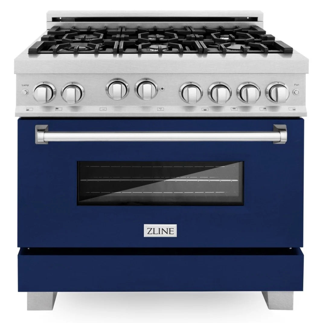 36 in. Gas Range with Blue Gloss Door J610