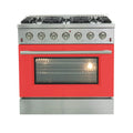 36 Inch Freestanding Gas Range in Red J59688