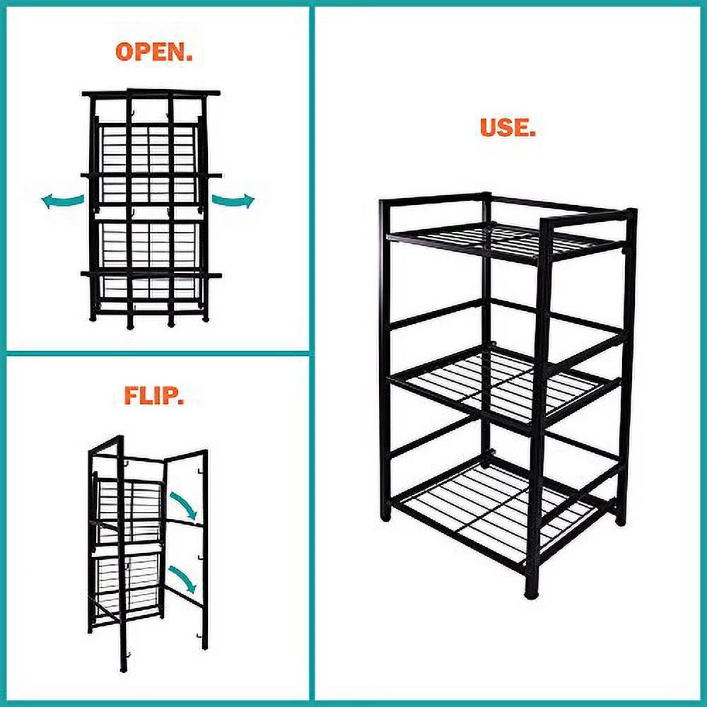Black 3 Shelves Metal Bookcase E543