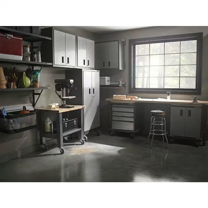 Adjustable Height Birch Top Workbench S757
