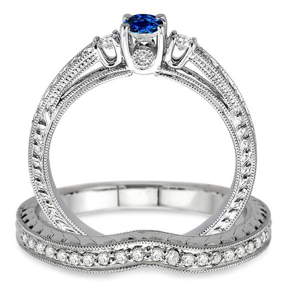 Antique Bridal Set on 10k White Gold K87299
