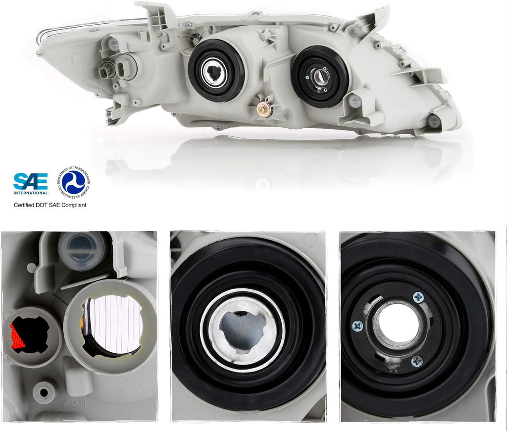 Projector Headlights Black Headlamps Pair X127