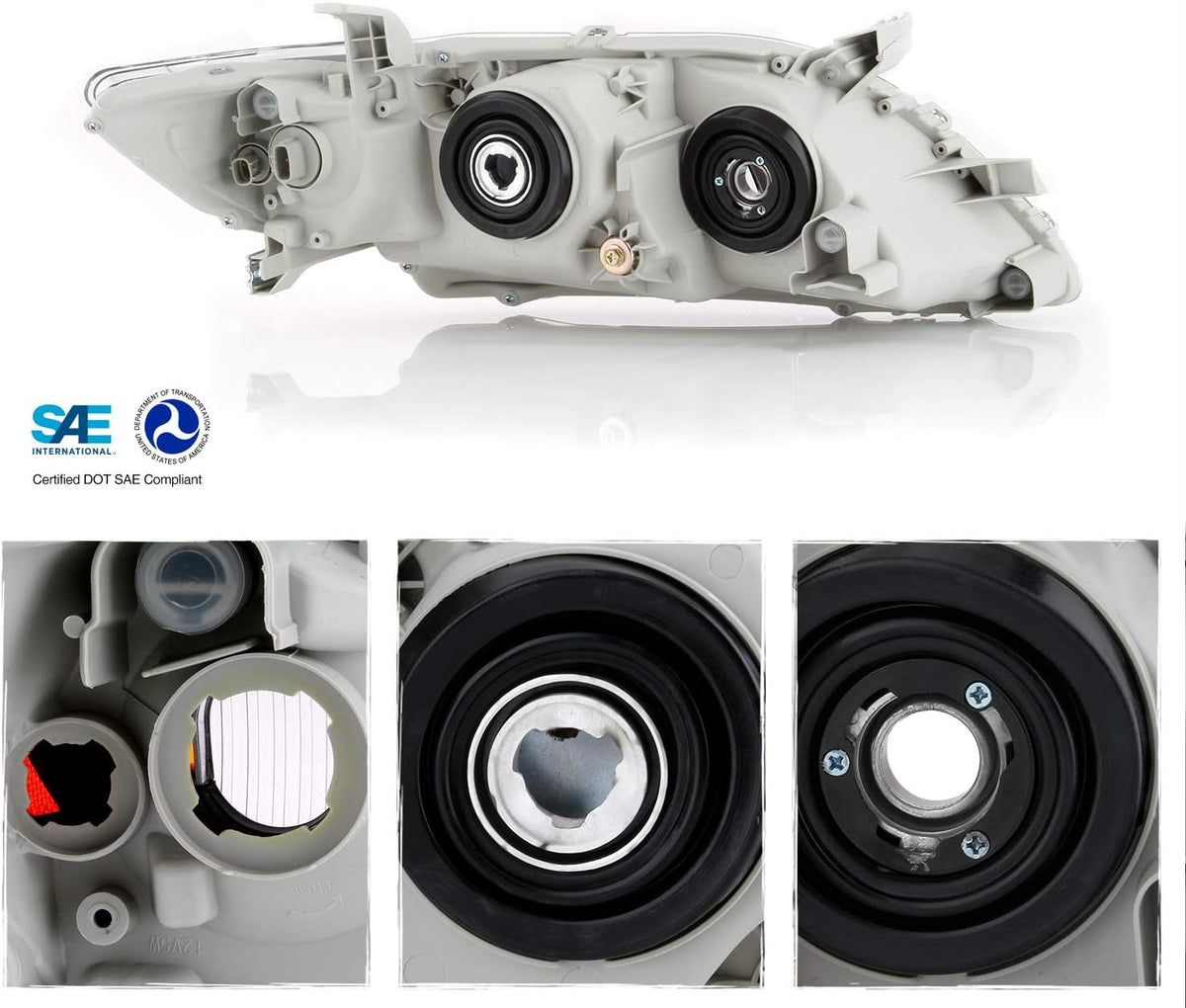 Projector Headlights Black Headlamps Pair X127