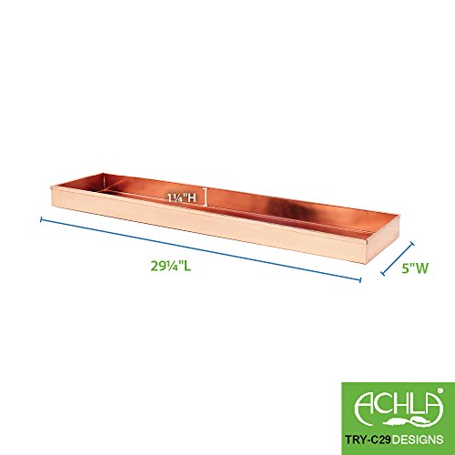 Copper Rectangular Windowsill Plant Tray, 29-in Z475