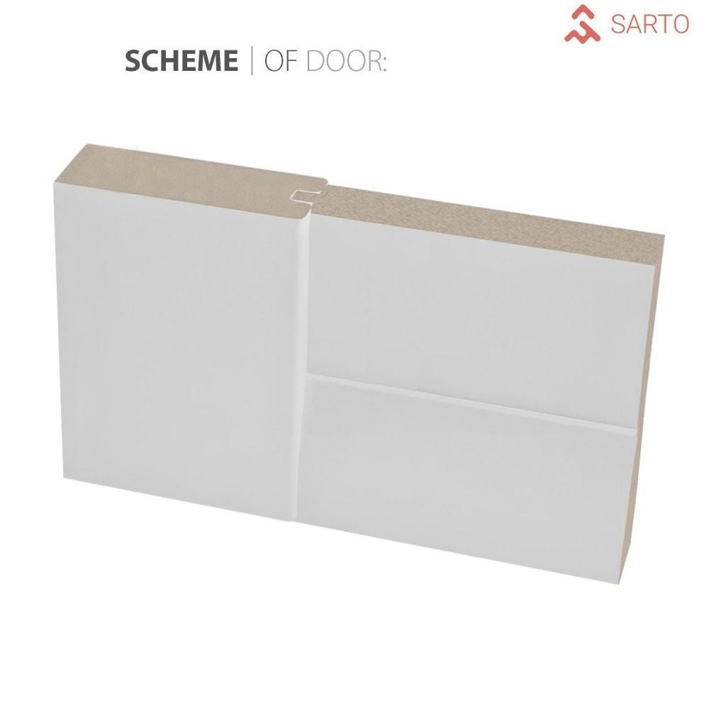 84 in. x 96 in. 3/4 Lite Frosted Glass Matte White Solid Wood Sliding Barn Door with Hardware Kit F7577