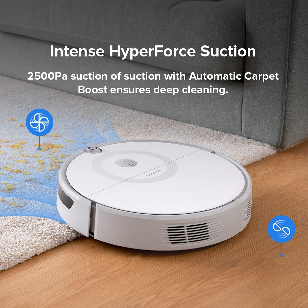 White Robot Vacuum Cleaner with 2500Pa Suction O7237