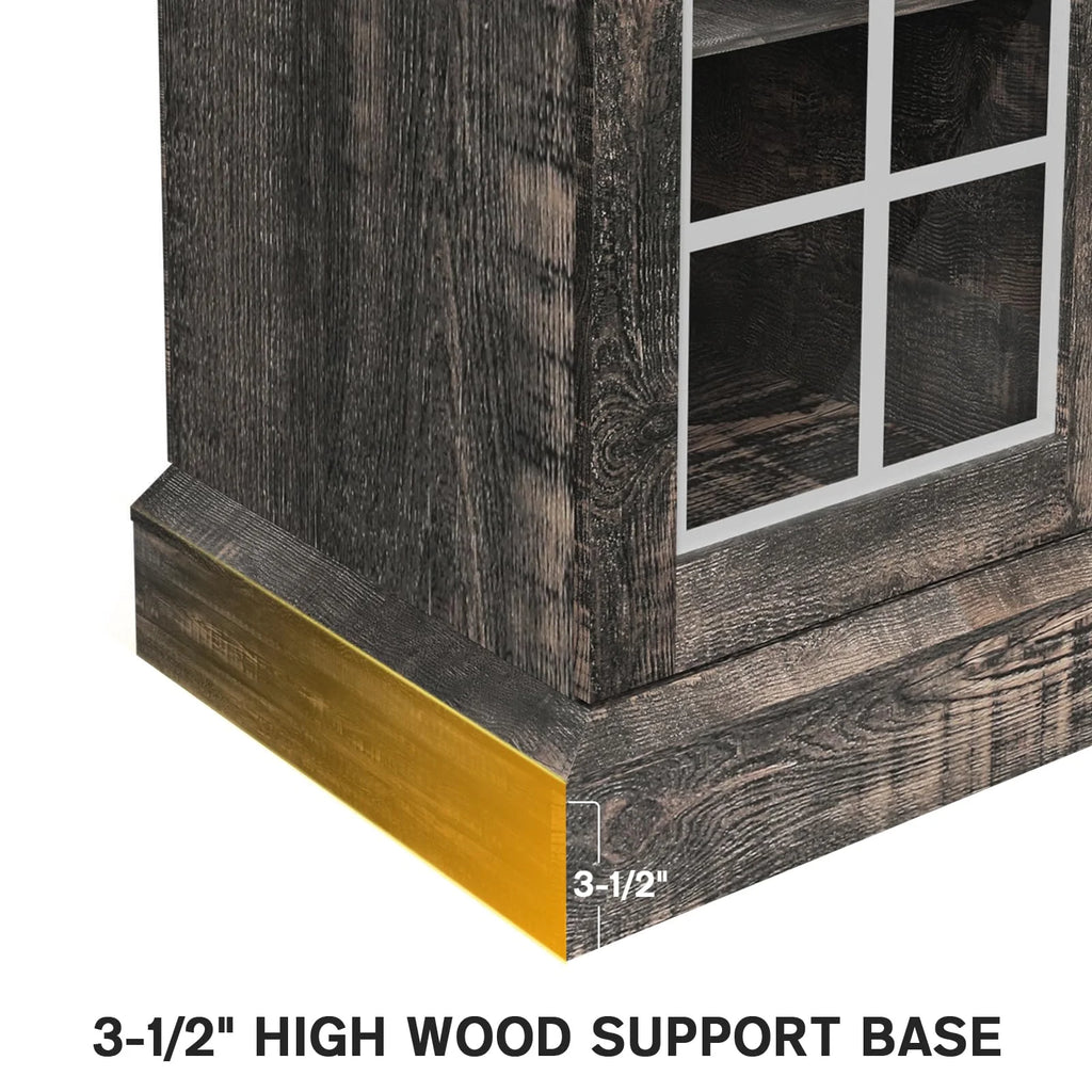 Dark Oak Tall TV Stand with Glass Door X13395