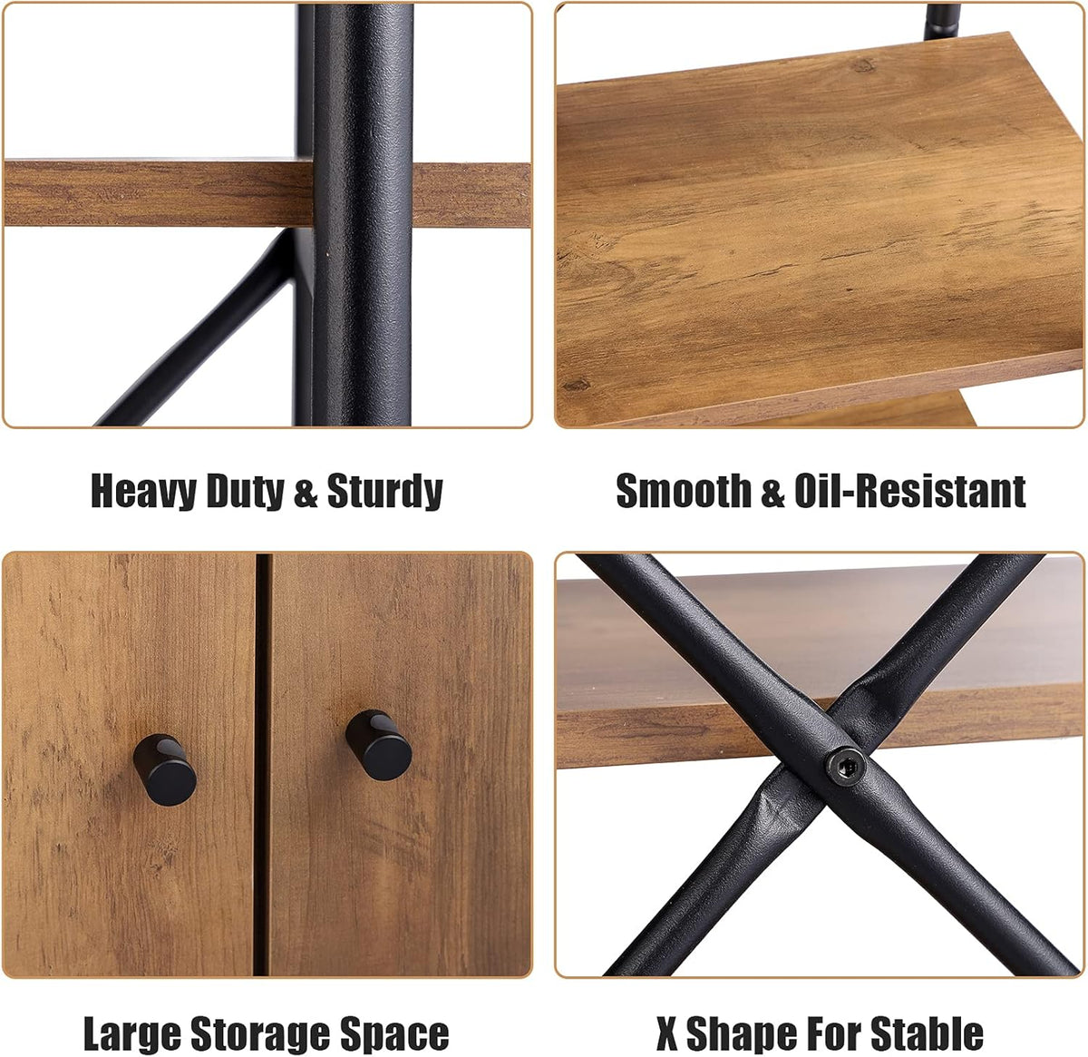 4-Tier Kitchen Storage Shelf with Cabinet R76339