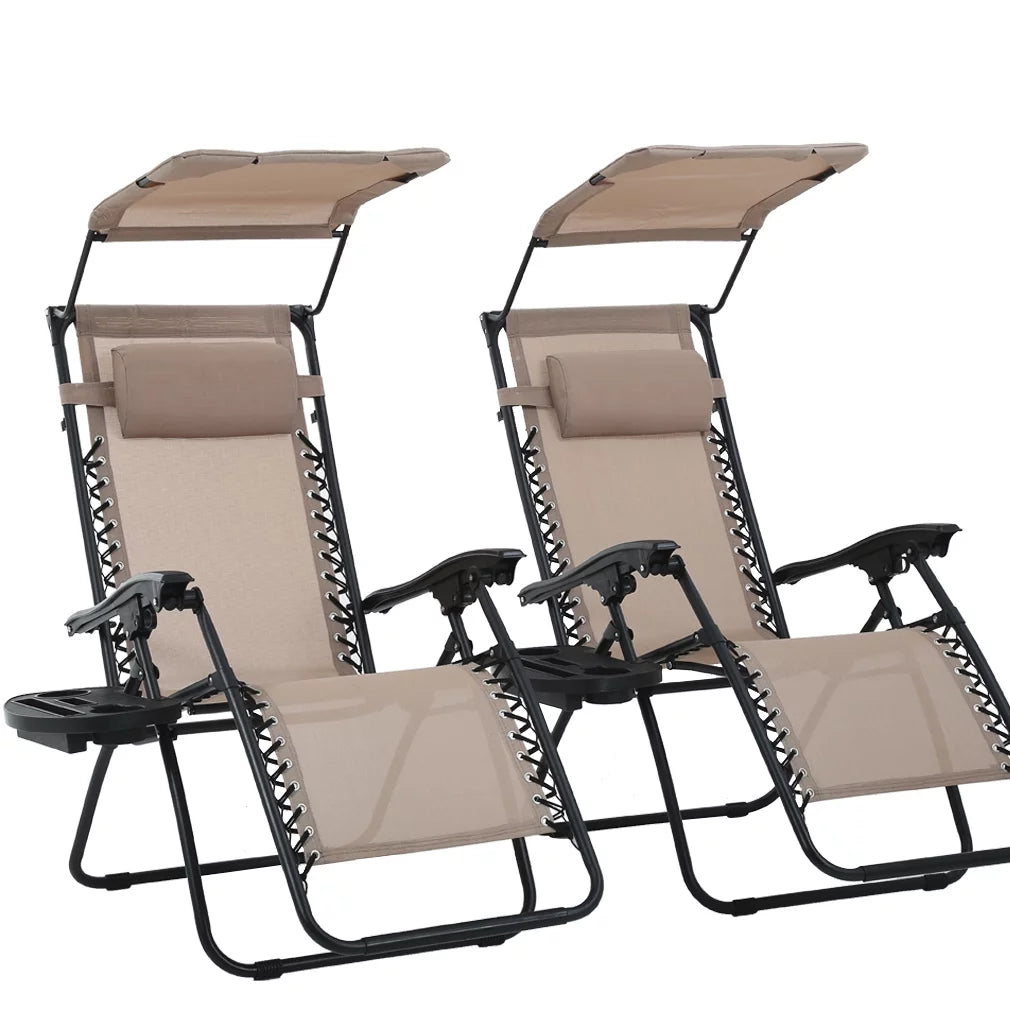 Zero Gravity Chair with Canopy Cup Holder W46116