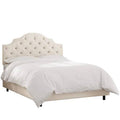 Twin Tufted Notched Bed in Shantung Pearl G657