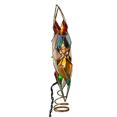 10-Light Multi-Color Capiz Star Tree Topper J7121