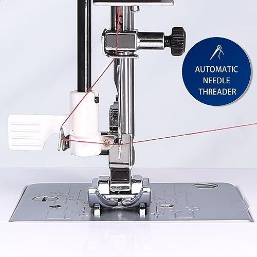 Full Size Sewing Machine with Foot Pedal, Heavy Duty, Portable, Servo Motor, 25 Built-in Stitches, 6 Bobbins, 5 Sewing Feet R961003