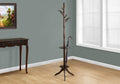 Solid Wood Coat Rack with Umbrella Holder Cappuccino U87130