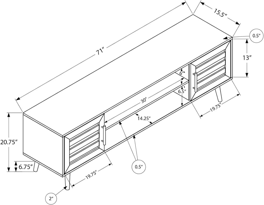 Brown Laminate 72 Inch Media Console S3229