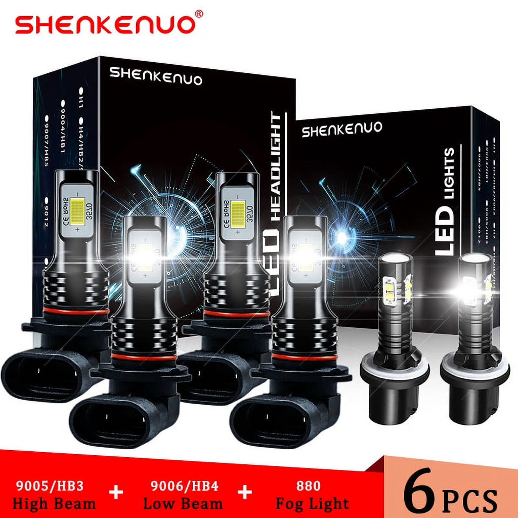 6X LED Headlights Bulbs Kit 6000K L758575