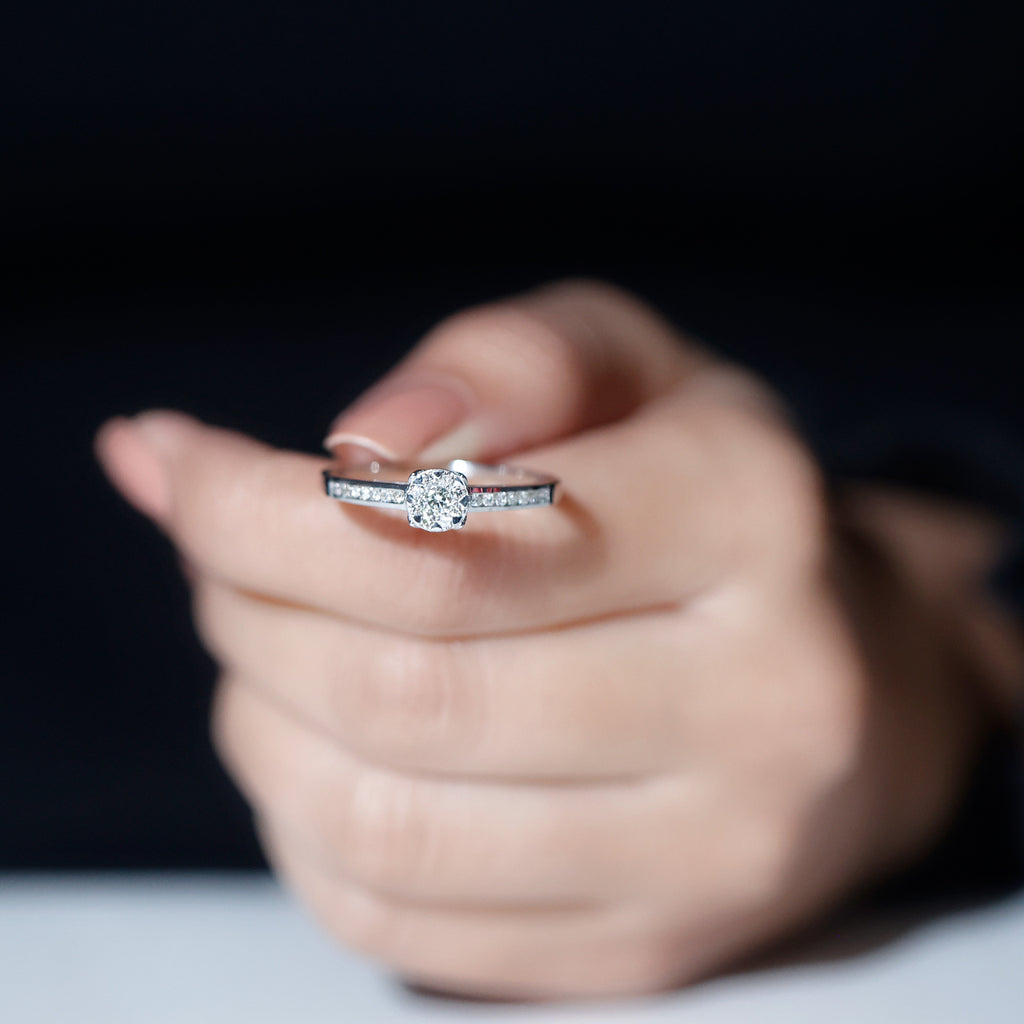 14K White Gold Diamond Engagement Ring U267
