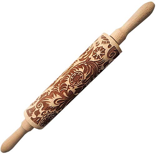 Embossed Wooden Rolling Pin H858