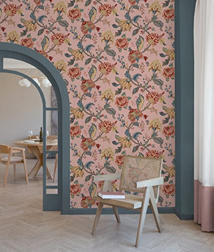 Victorian Jade Floral Peel and Stick Wallpaper U95871
