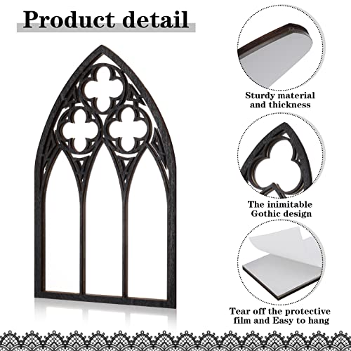 3 Pack Gothic Mirrors Wall Decor, Cathedral Arch Frame Tiny Mirror H973723