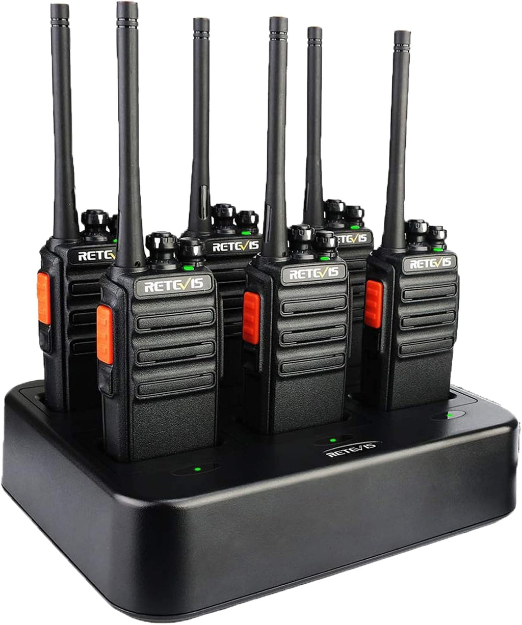 6 Pack Walkie Talkies with Multi Gang Charger V892