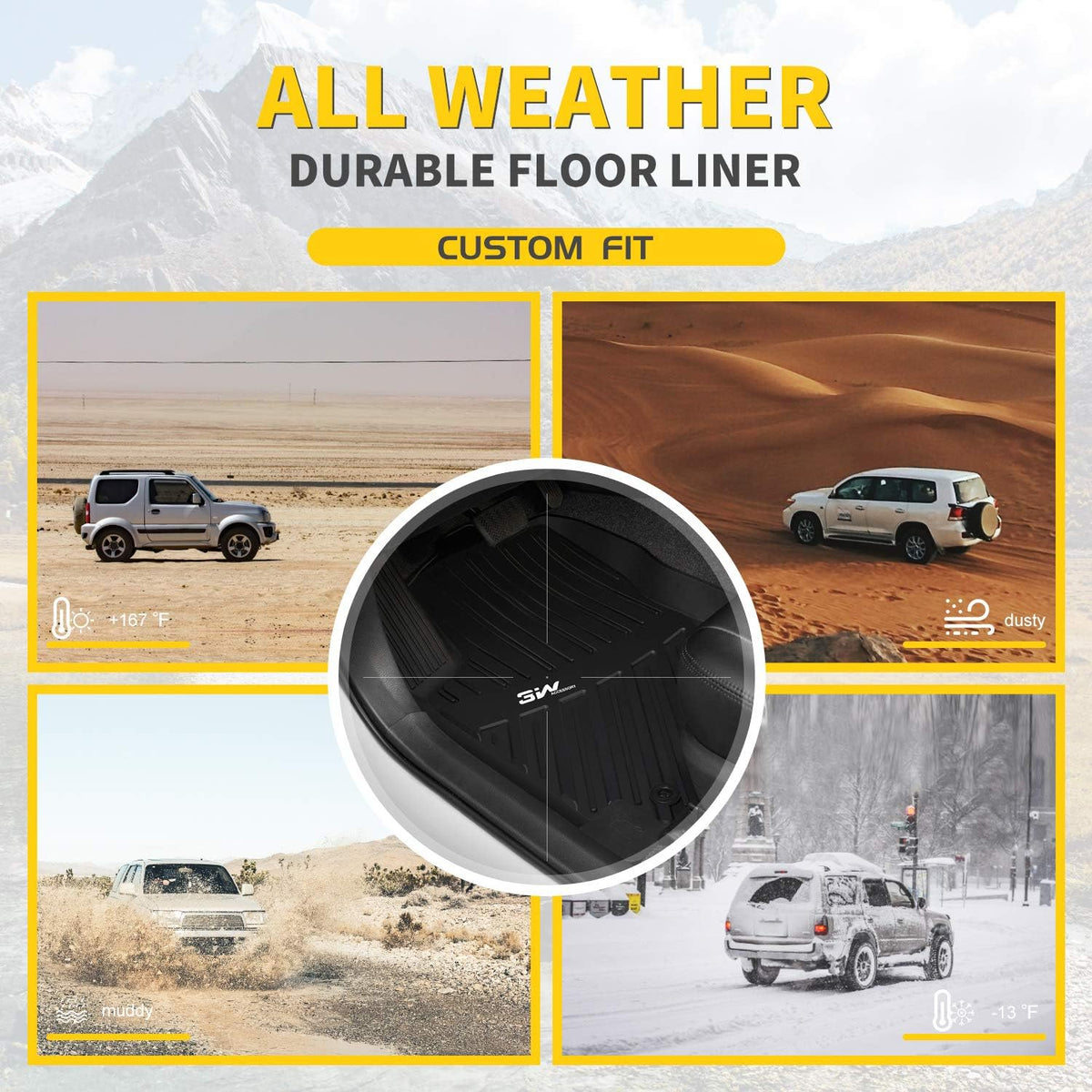 TPE All Weather Custom Fit Car Mats Black X157817
