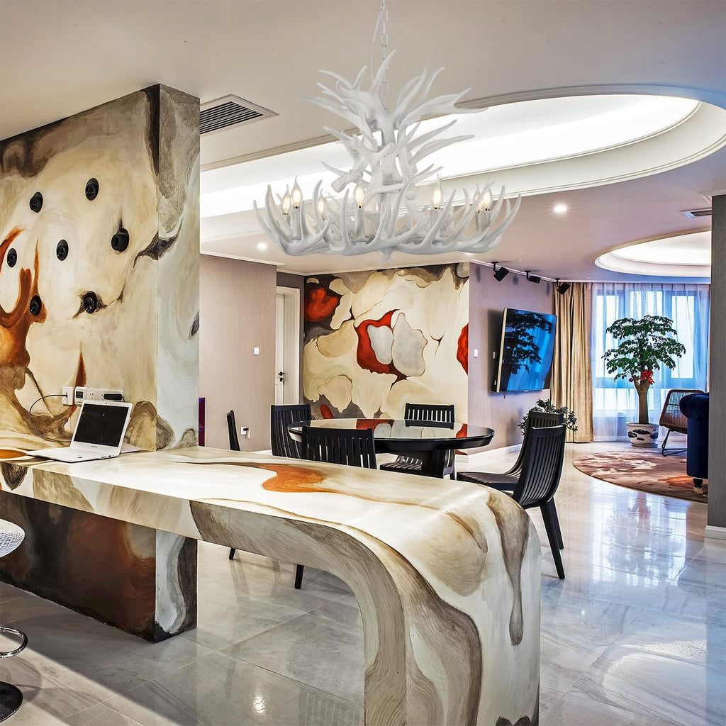 White Antler Chandelier L145305