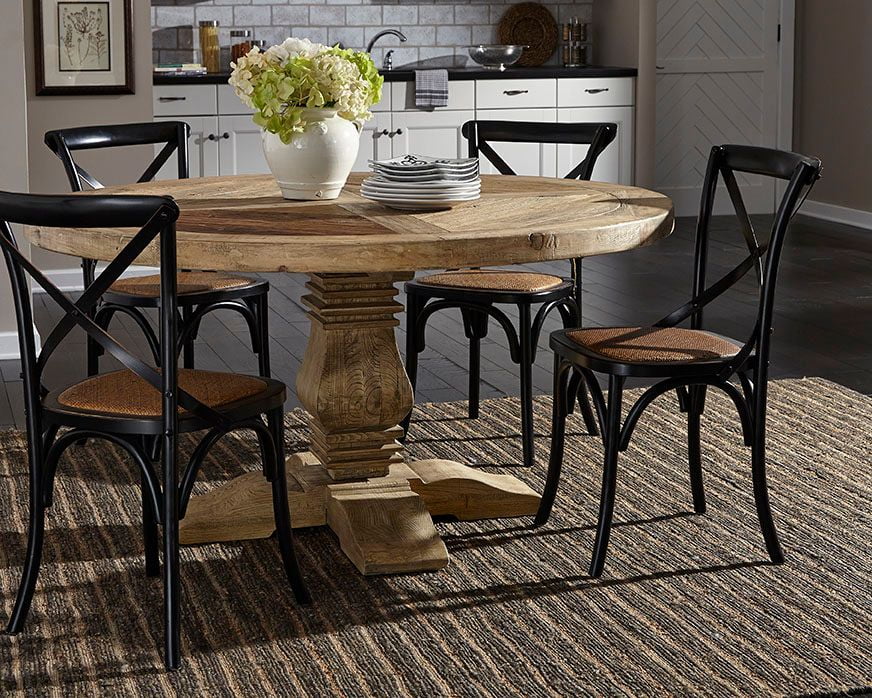 Round Reclaimed Elm Dining Table O14482