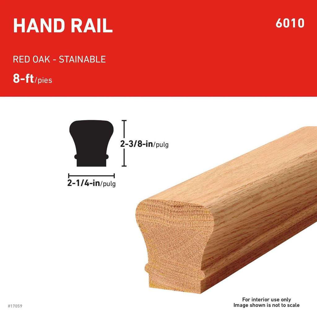 Unfinished Wood Oak Handrail V257