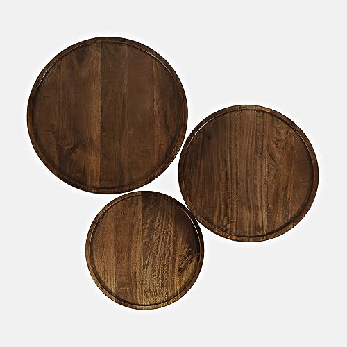 Set of 3 Solid Hardwood Round Nesting Tables D28985