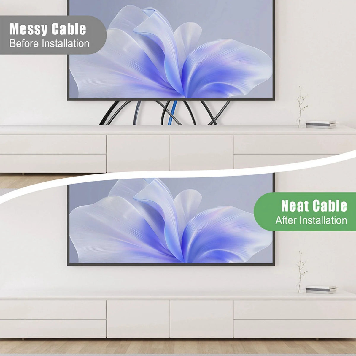 White Plastic In-Wall Cable Management Kit S104778