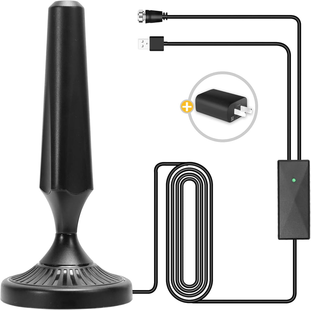 Indoor Amplified HDTV Antenna 300 Miles with 13.4ft Coax Cable F308