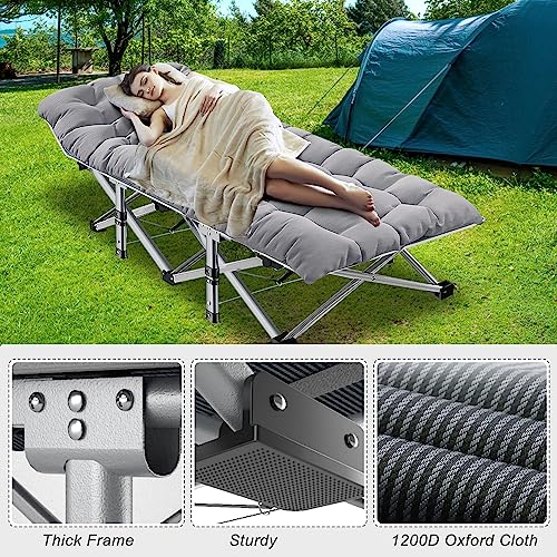Oversized Folding Camping Cot with Mat & Carrying Bag R118