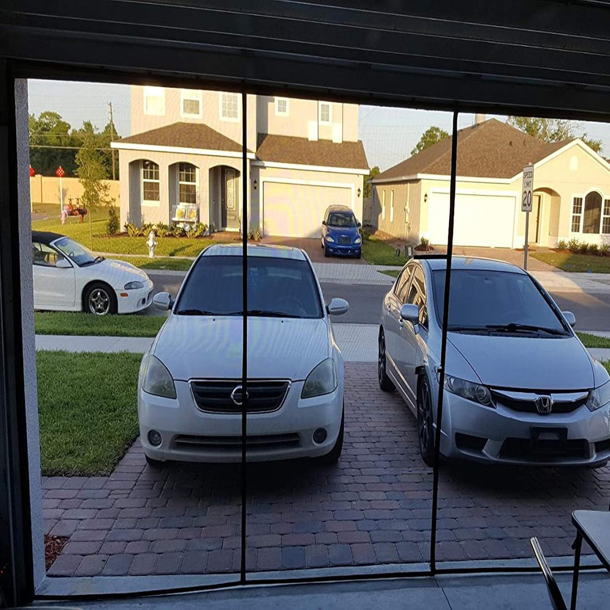 2 Car 16 x 7 Ft Retractable Magnetic Garage Door Screen M794