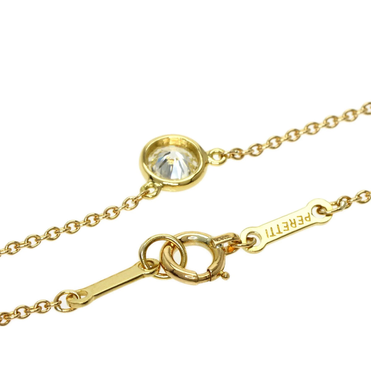Tiffany diamond necklace K18 yellow gold U1541