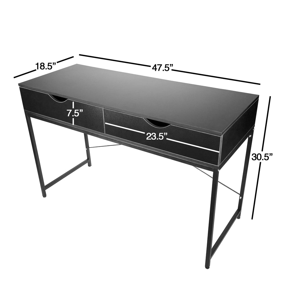 Black Computer Desk with Drawers M7149