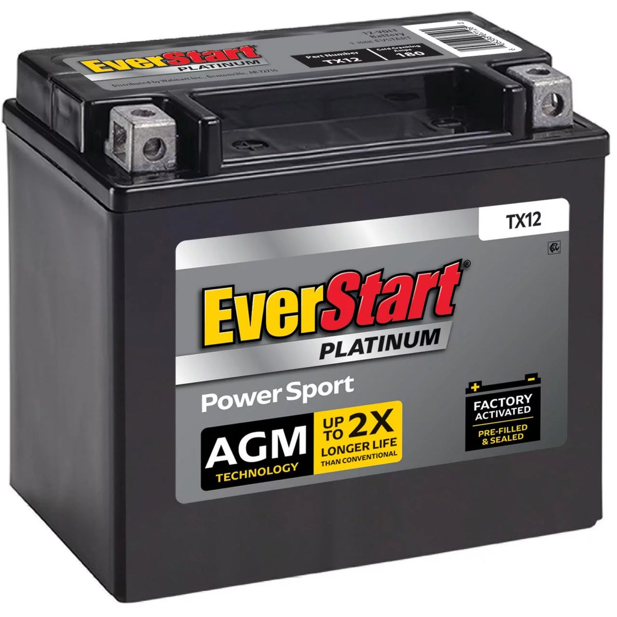 AGM PowerSport Battery Group Size TX12 12 Volt 180 CCA G55619