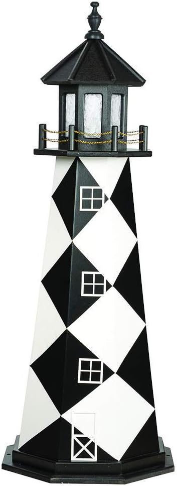 Black/White Wood Decorative Lighthouse F95912