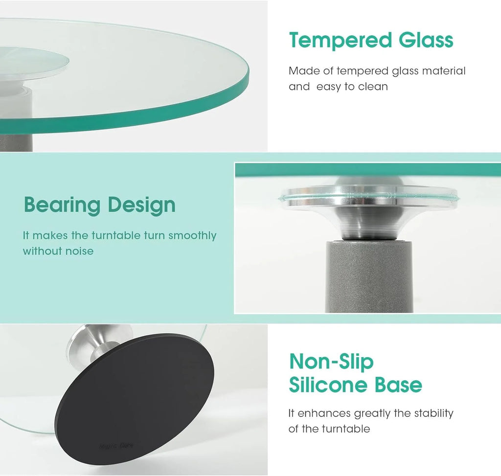 12" Glass Rotating Cake Stand U3545