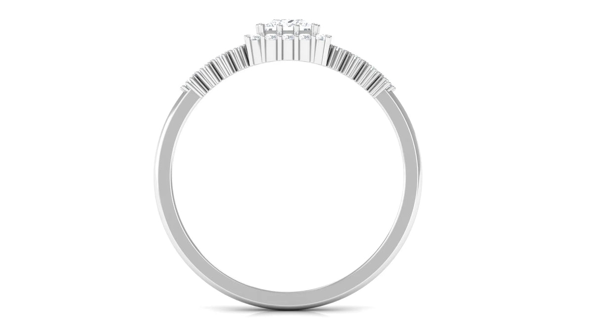 925 Sterling Silver Moissanite Engagement Ring Y4314