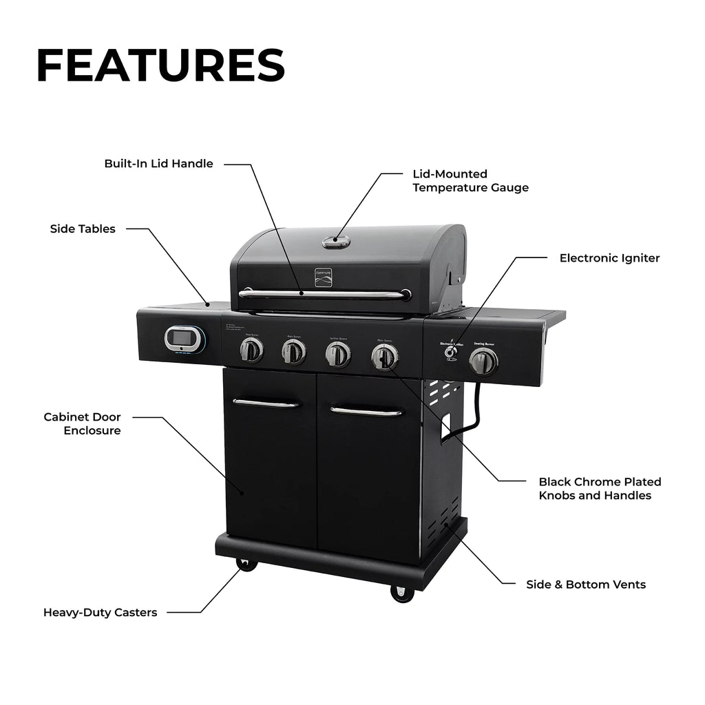 4-Burner Gas Grill with Side Burner W582