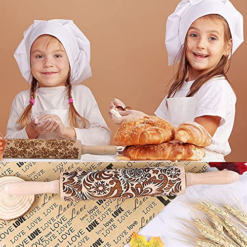 Embossed Wooden Rolling Pin H858
