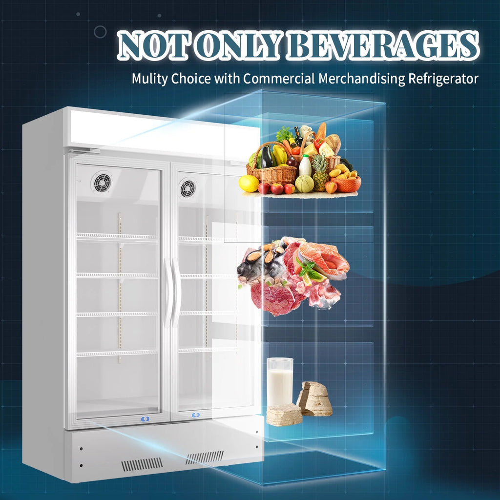 38'' Commercial Beverage Display Refrigerator with 2 Glass Doors Y2812